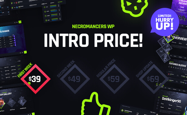 Necromancers - eSports & Gaming Team WordPress Theme - Sale 39